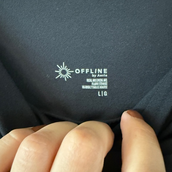 OFFLINE by Aerie Real Me High Waisted Crossover Flare Black Legging size L - Picture 4 of 6